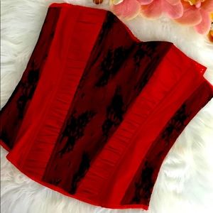 Red/black lace corset